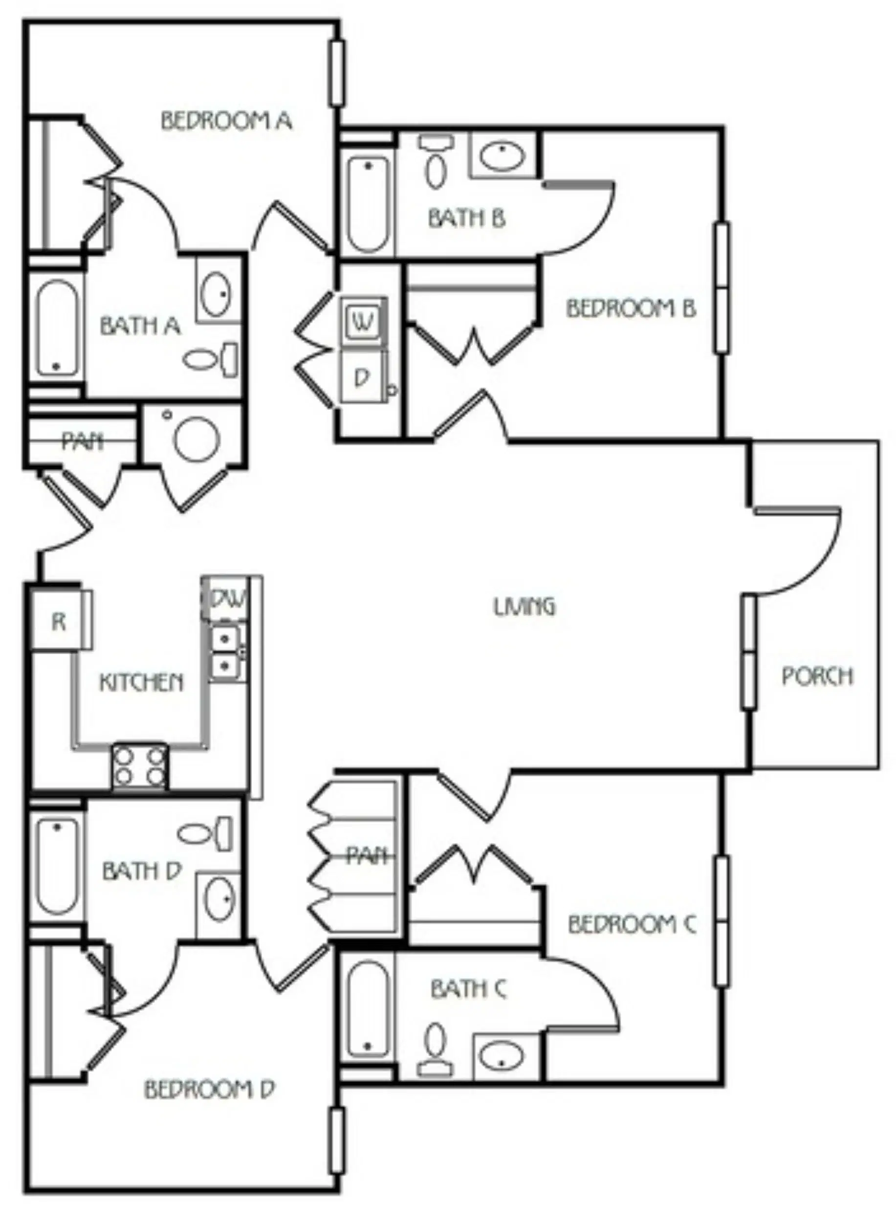The Waverly, Newark – Orchard - North 4X4 Room in 4 Bedroom 4 Bathroom