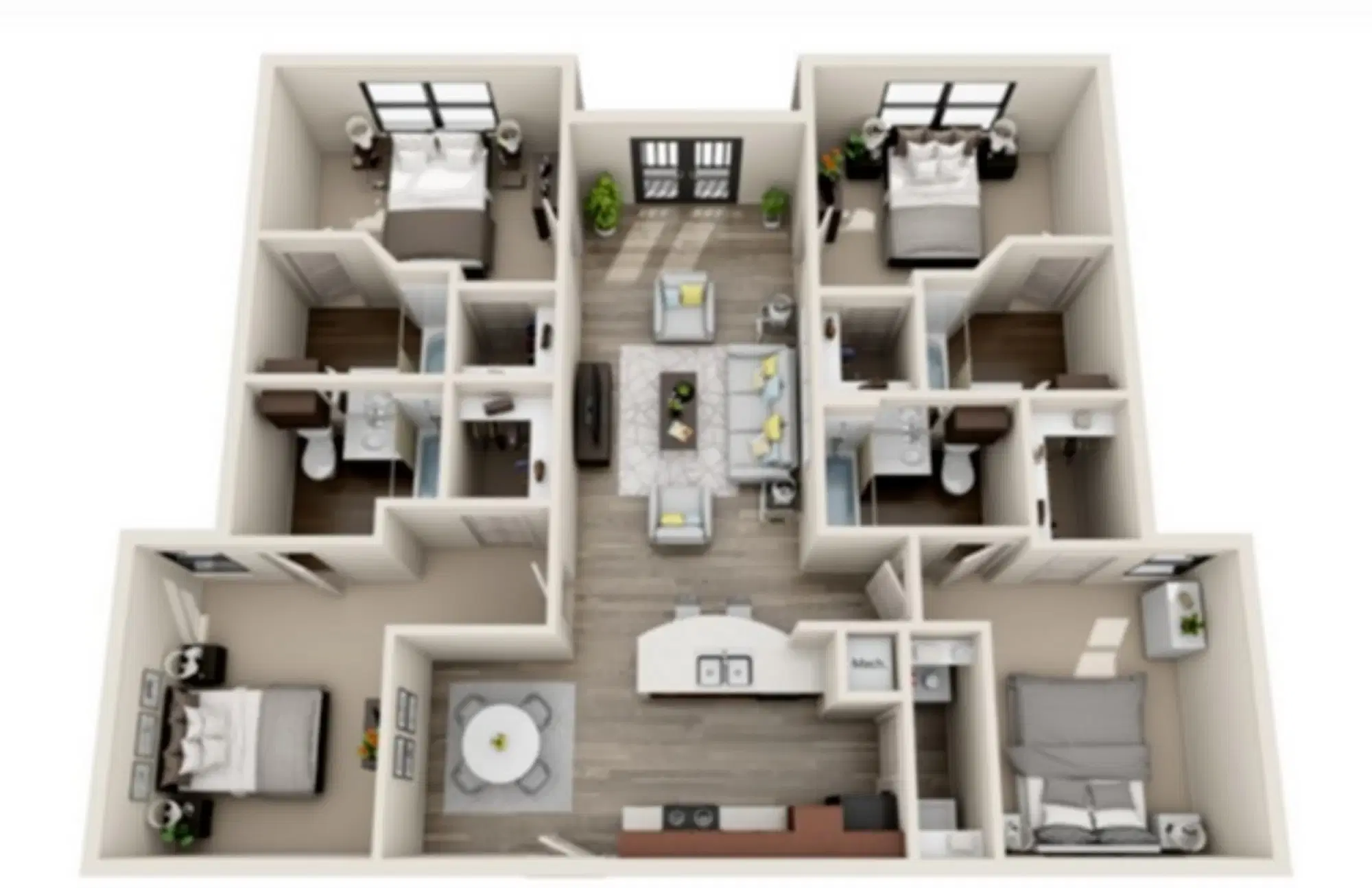 Midtown 905, Denton – 4x4 - Standard Room in 4 Bedroom 4 Bathroom