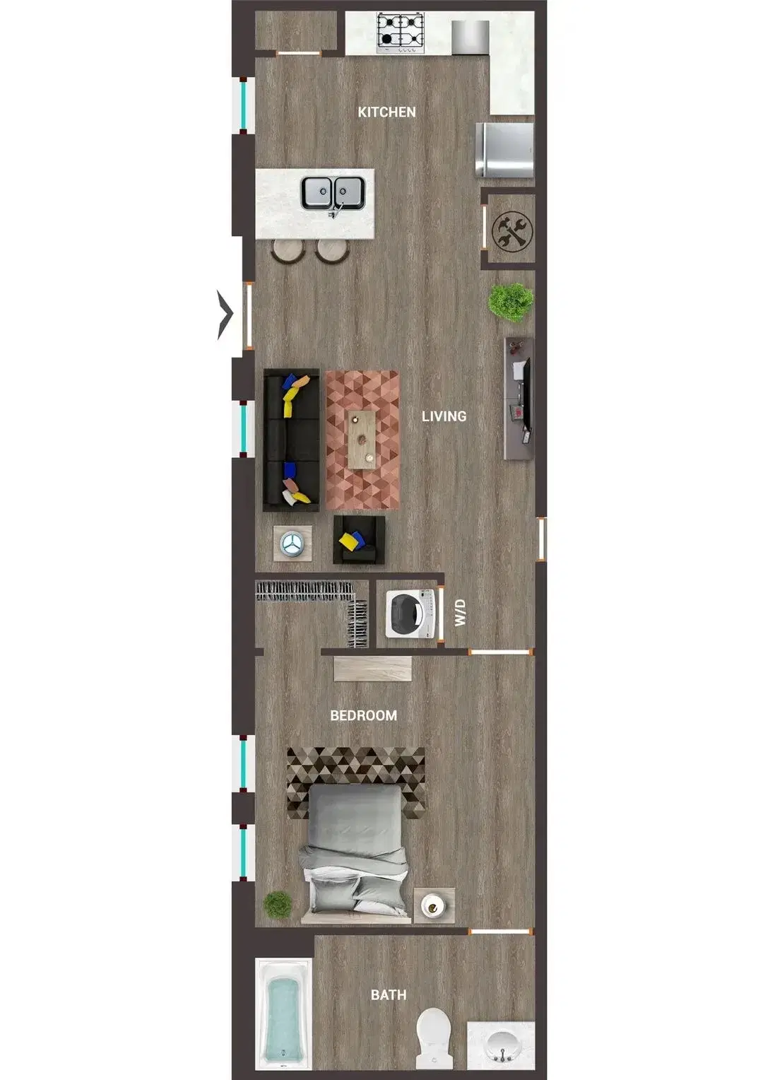 The Pointe at Pinhook, Lafayette – 1 Bedroom 1 Bathroom | A1