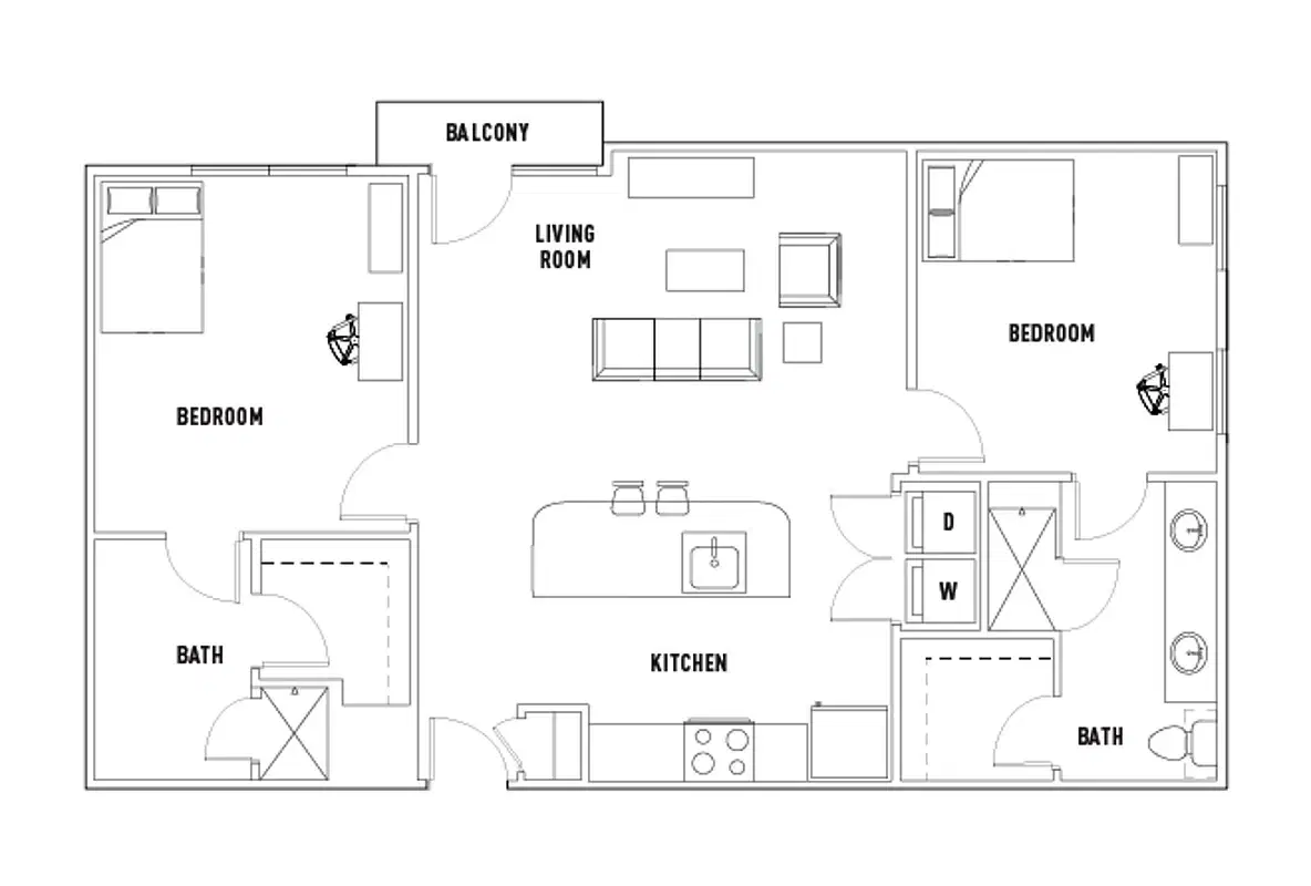 Texan and Vintage, Austin – Room in Vintage: 2 Bed - 2 Bath C