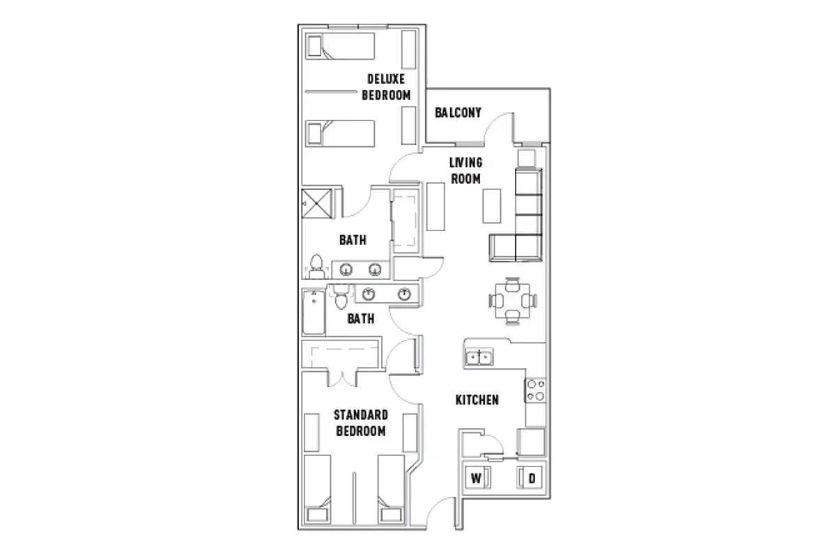 The Block, Austin – Room in 25th E: 2 Bed - 2 Bath D Premium Shared Bedroom