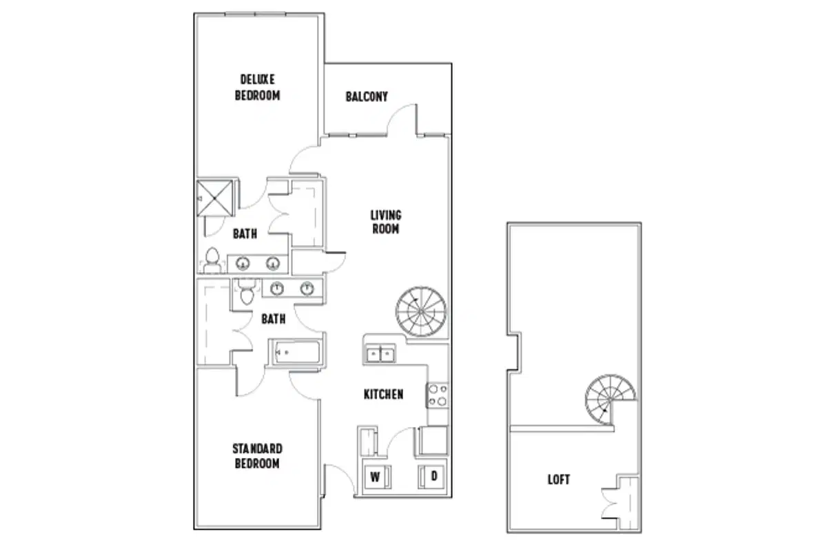 The Block, Austin – Room in 25th E: 2 Bed - 2 Bath E Premium w/Loft Shared Bedroom