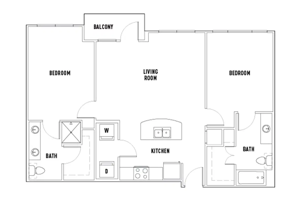 The Block, Austin – Room in 25th W: 2 Bed - 2 Bath E Premium Shared Bedroom