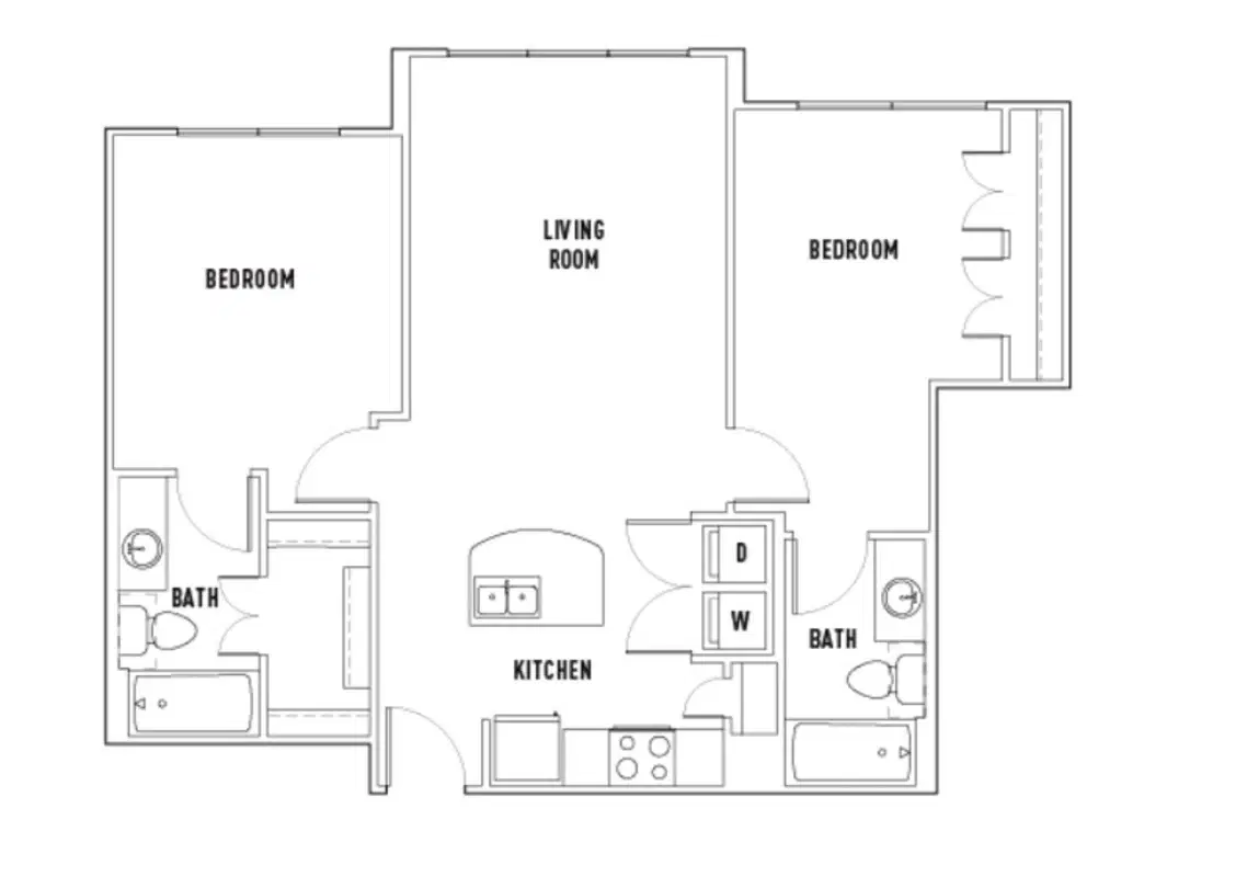 The Block, Austin – Room in Leon: 2 Bed - 2 Bath A Shared Bedroom