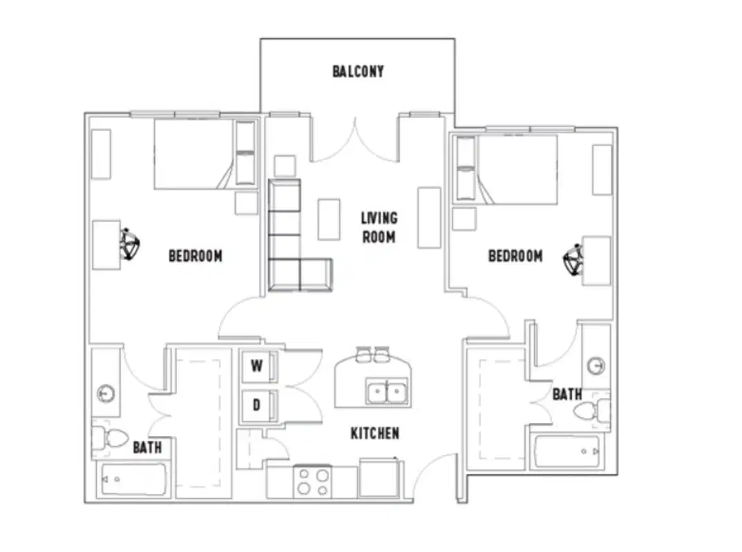 The Block, Austin – Room in Leon: 2 Bed - 2 Bath C Premium Shared Bedroom