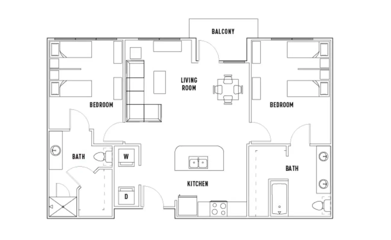 The Block, Austin – Room in Leon: 2 Bed - 2 Bath G Premium Shared Bedroom