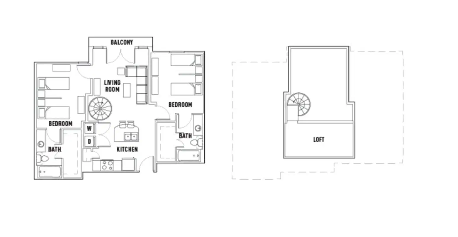 The Block, Austin – Room in Leon: 2 Bed - 2 Bath E Premium w/Loft Shared Bedroom