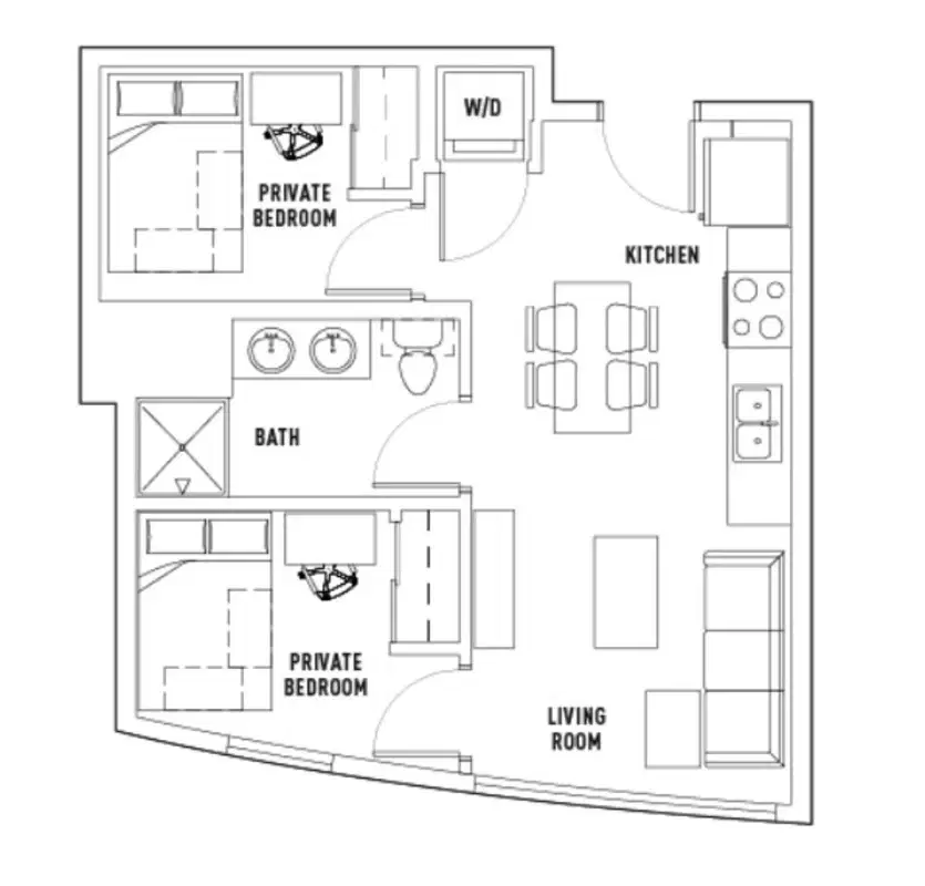 The James, Madison – 2 Bed - 1 Bath A Private