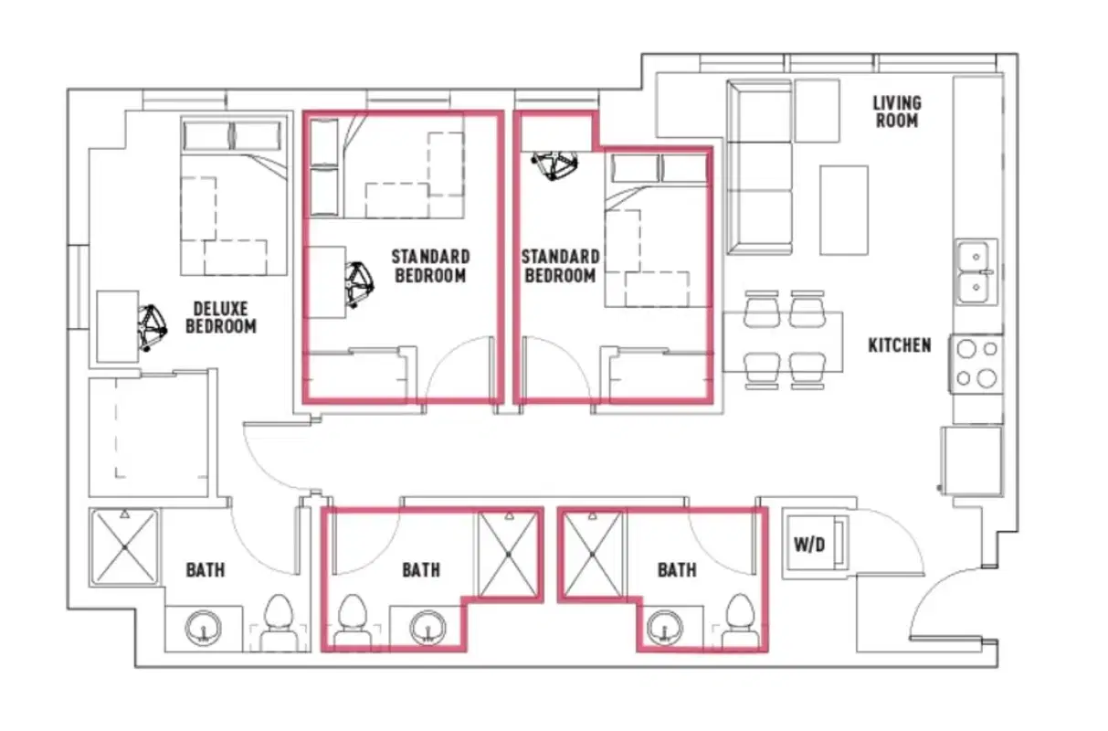 The James, Madison – 3 Bed - 3 Bath A Private