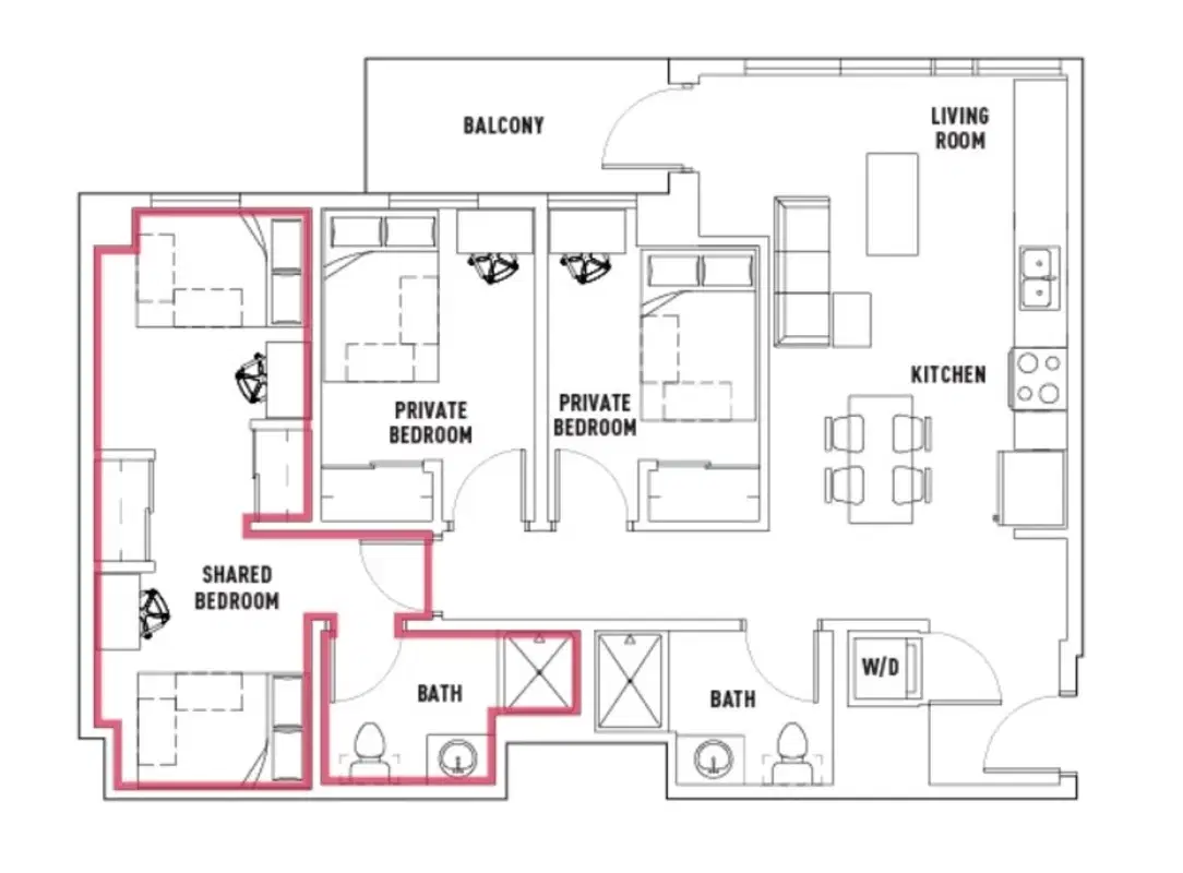 The James, Madison – 3 Bed - 2 Bath C Premium