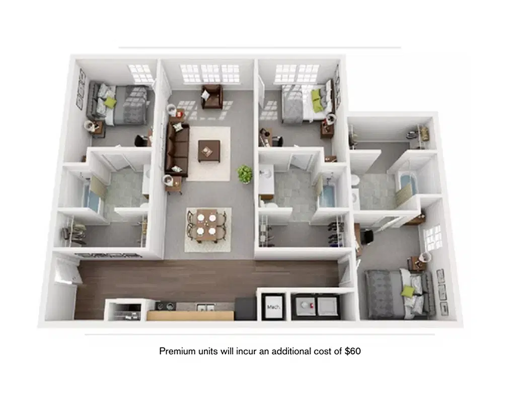 The View, State College – 3x3 Premium - 3 Bed 3 Bath