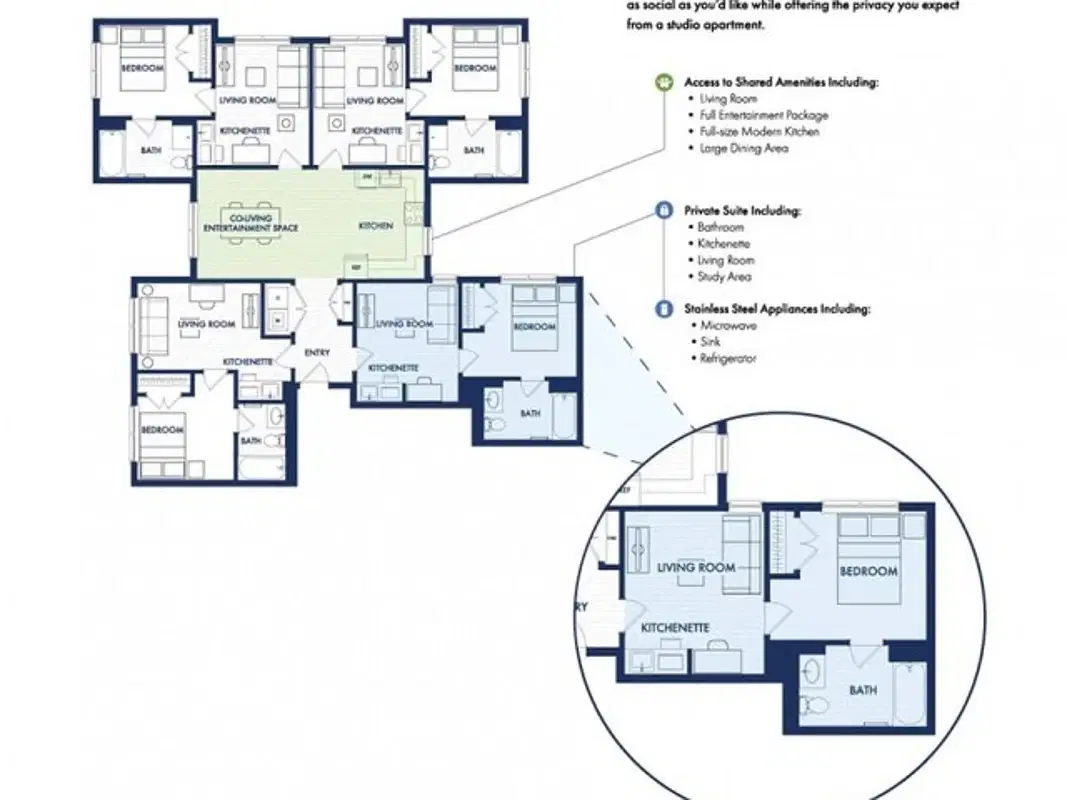 The Valley, State College – 4x4 Super Suite - The Thomas Super Suiter - 4 Bed 4 Bath
