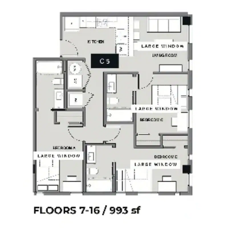 Inspire On 22nd, Austin – Room in 3 Bedroom 3 Bathroom | C5