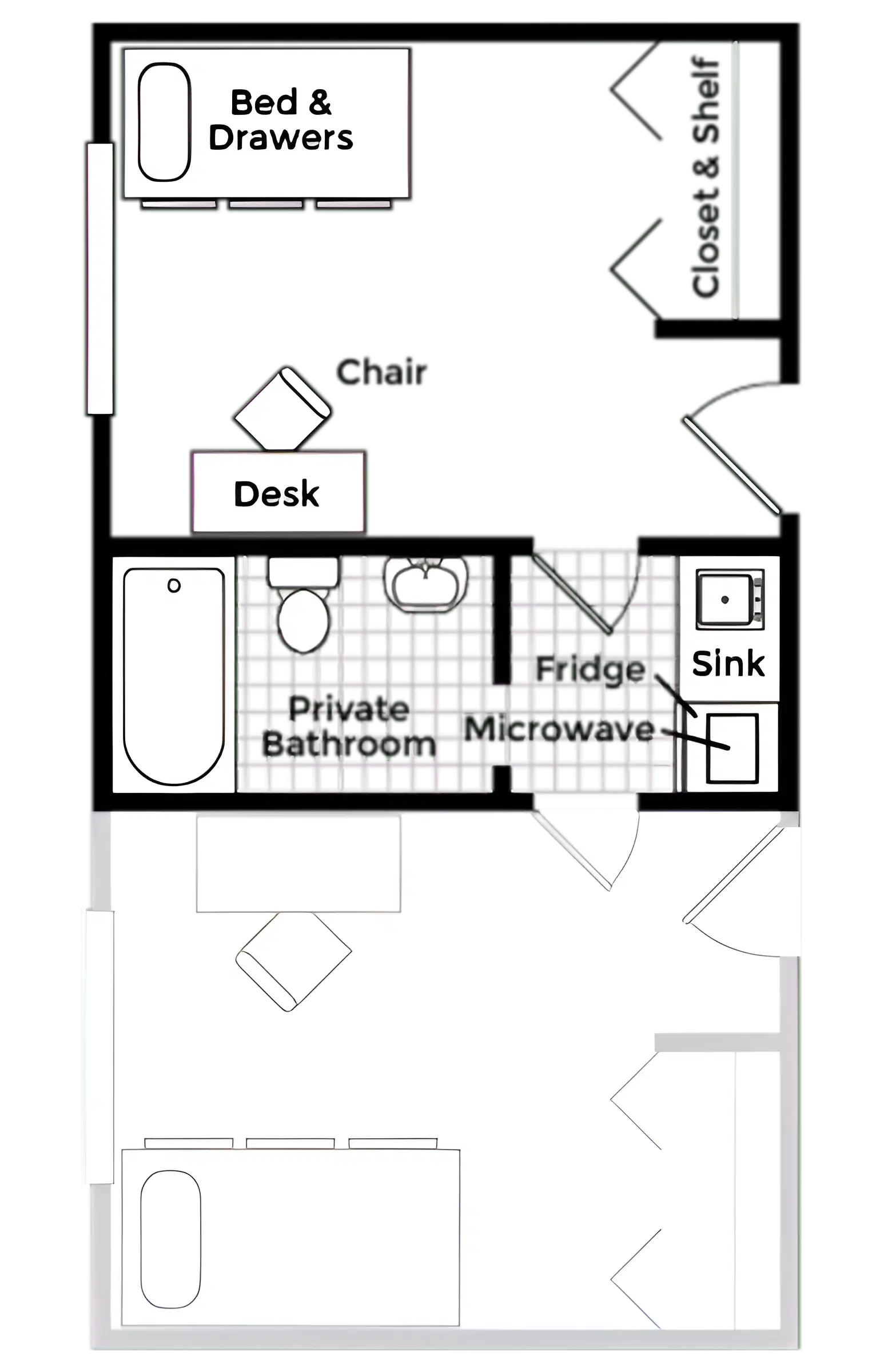Windsor Hall, Gainesville – Studio | Single Joint Bath