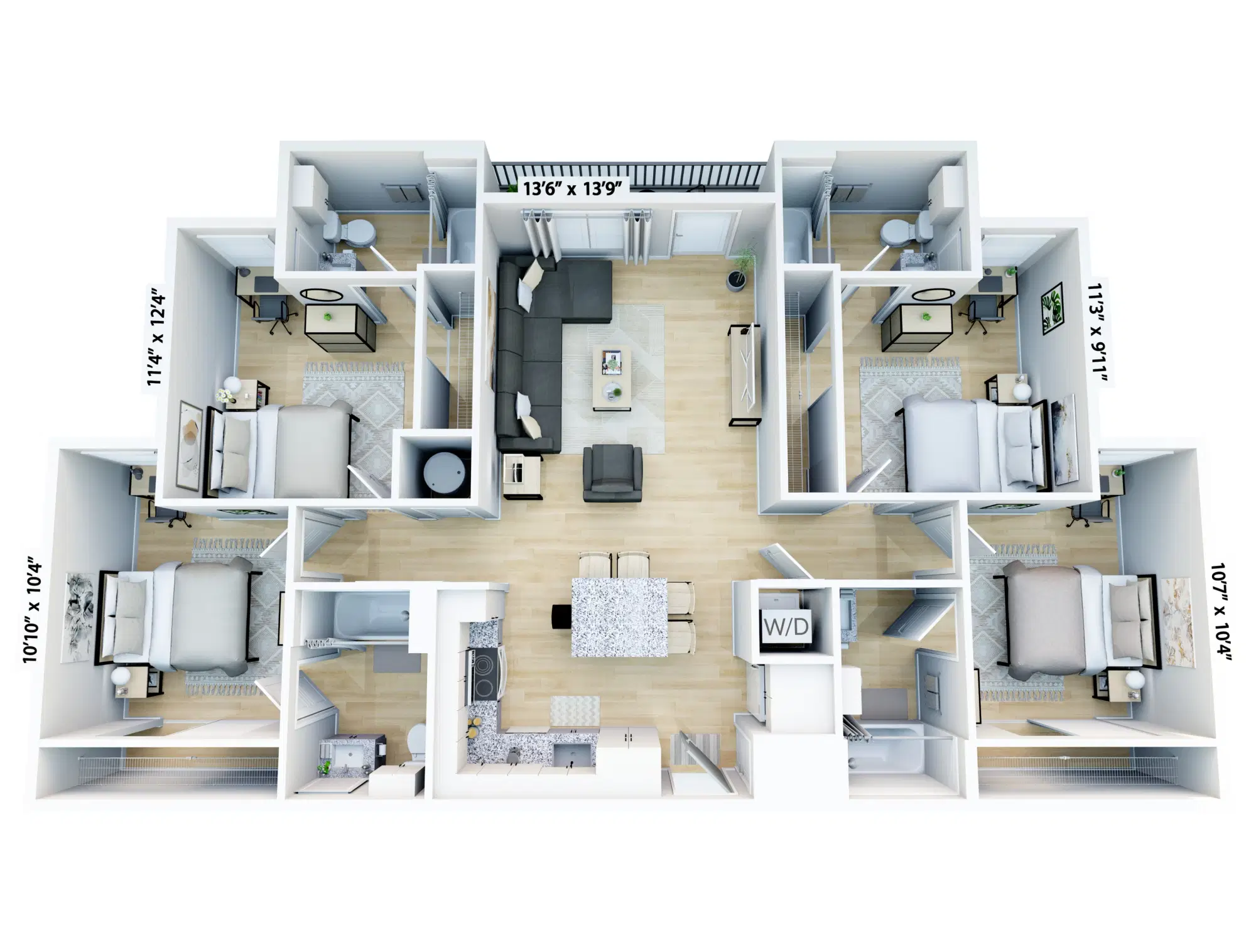 The 9 Central, Florida – Room in 4 Bedroom 4 Bathroom | D1