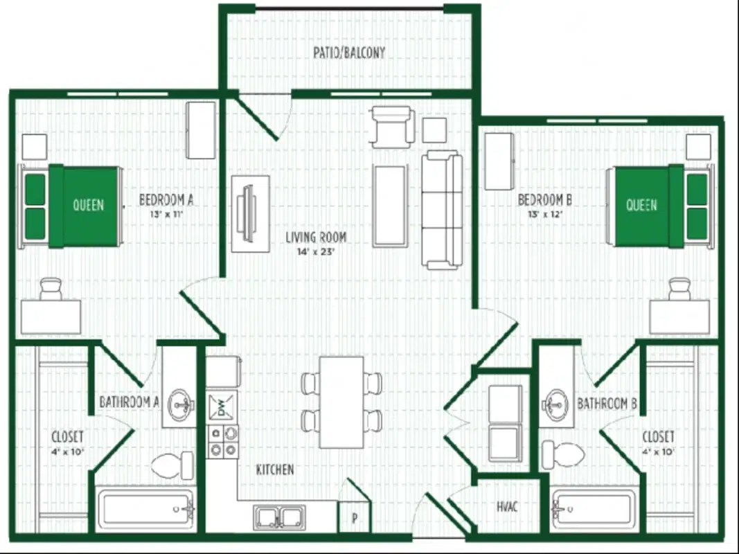 Viridian Denton, Denton – Room in 2 Bedroom 2 Bathroom | B1