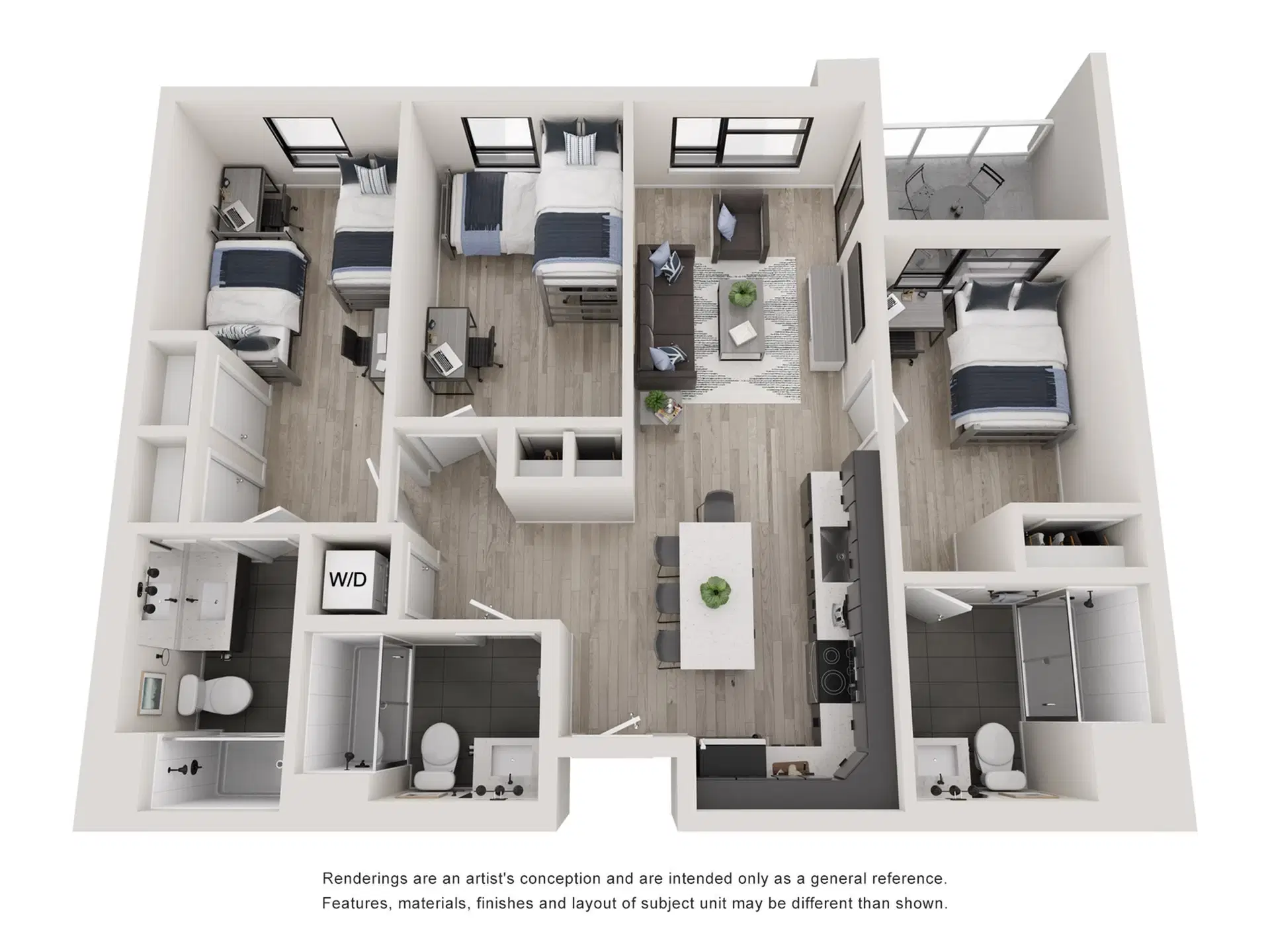 Tessera, Los Angeles – Room in A 3 Bedroom 3 Bathroom | C1