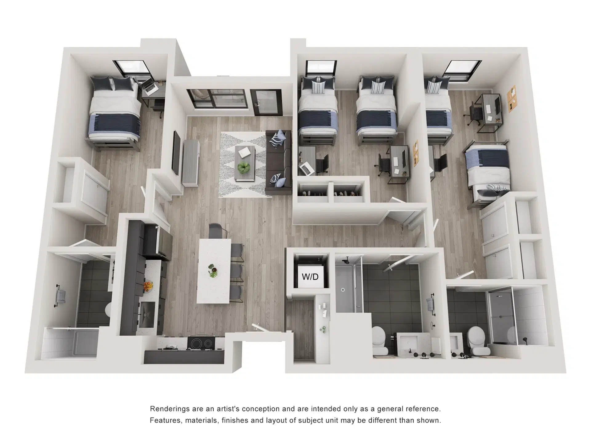 Tessera, Los Angeles – Room in A 3 Bedroom 3 Bathroom | C3