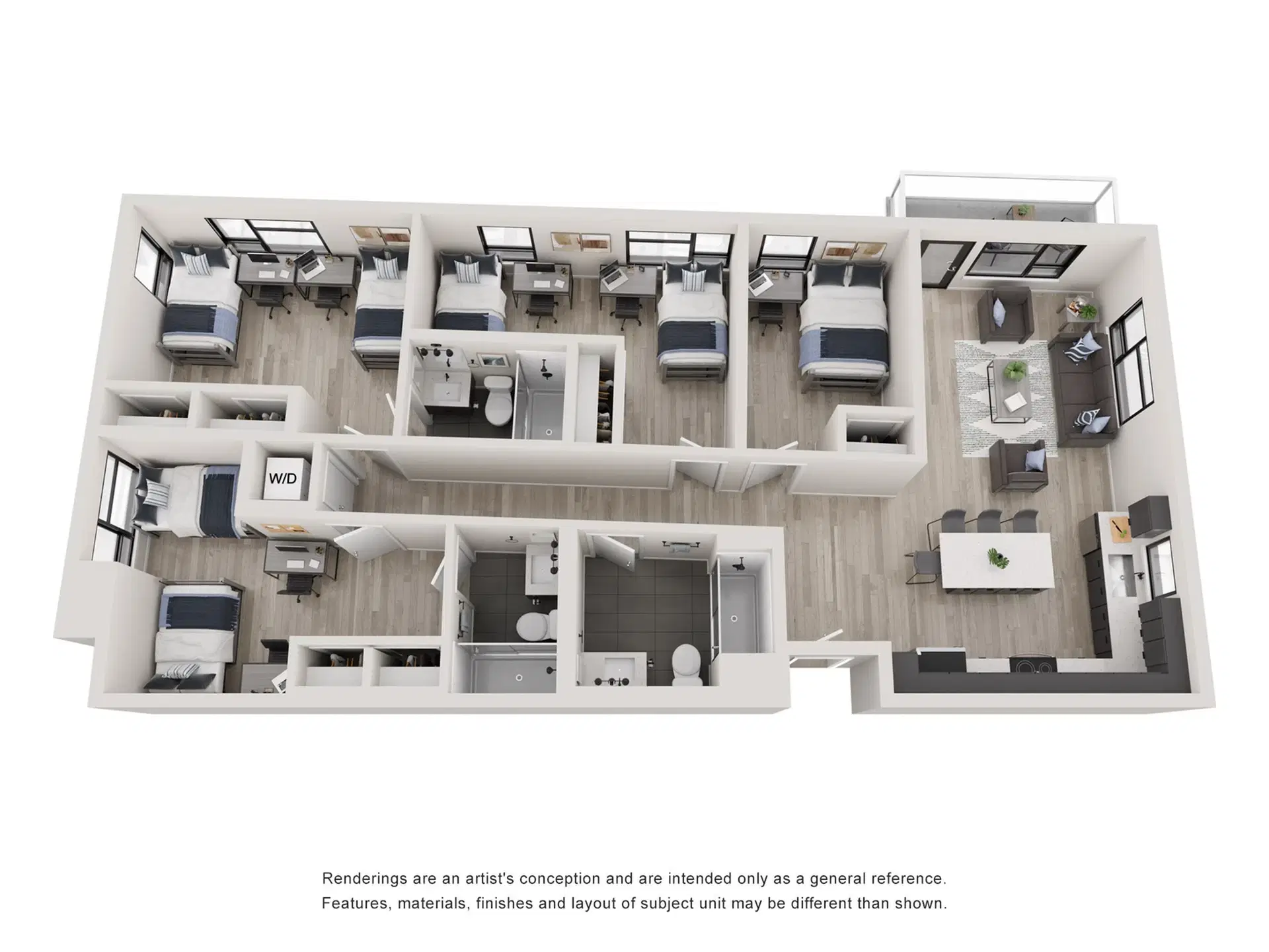 Tessera, Los Angeles – Room in A 4 Bedroom 4 Bathroom | D4