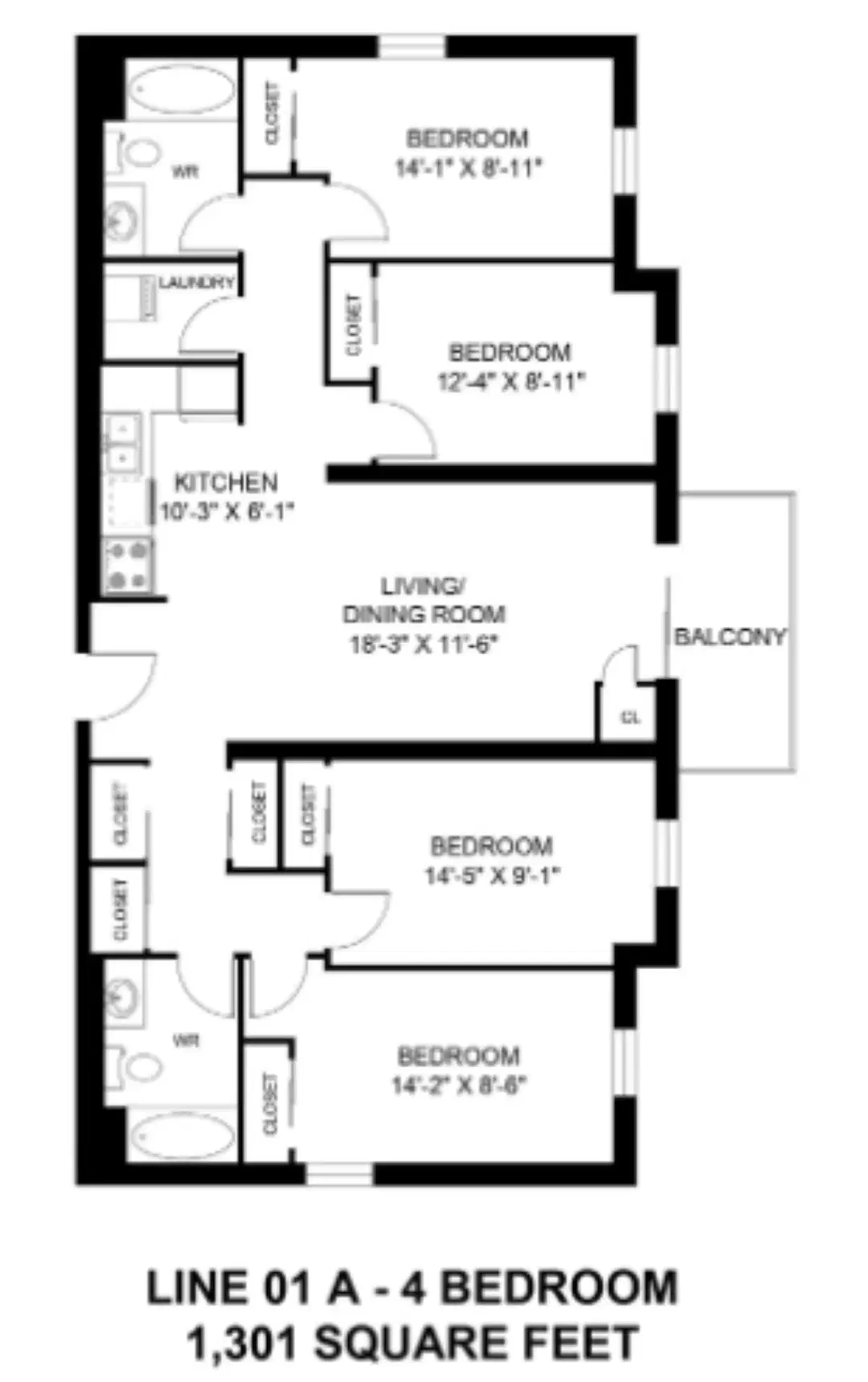 Collegeview Commons, Kitchener – 4 Bedrooms 2 Bathrooms Apartment