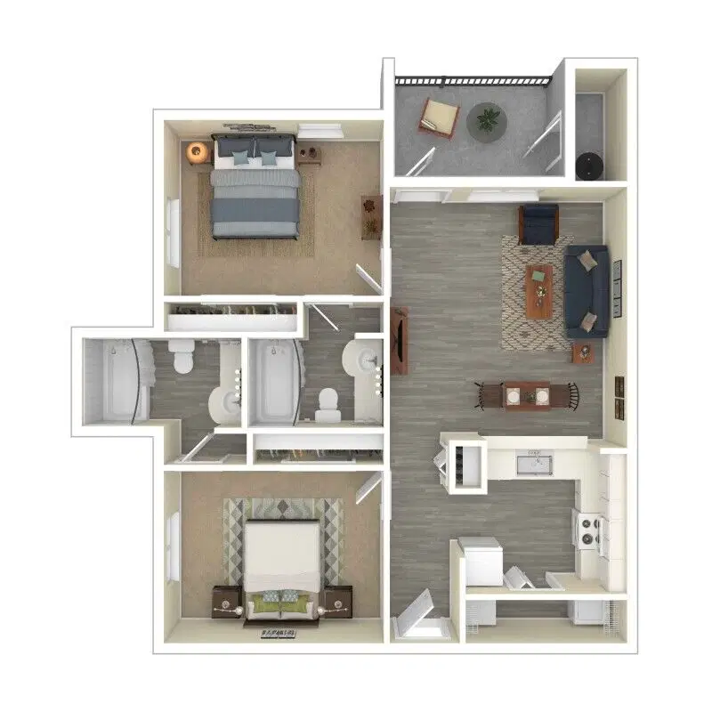 Estates at East Riverside, Austin – 2 Bedroom 2 Bathroom