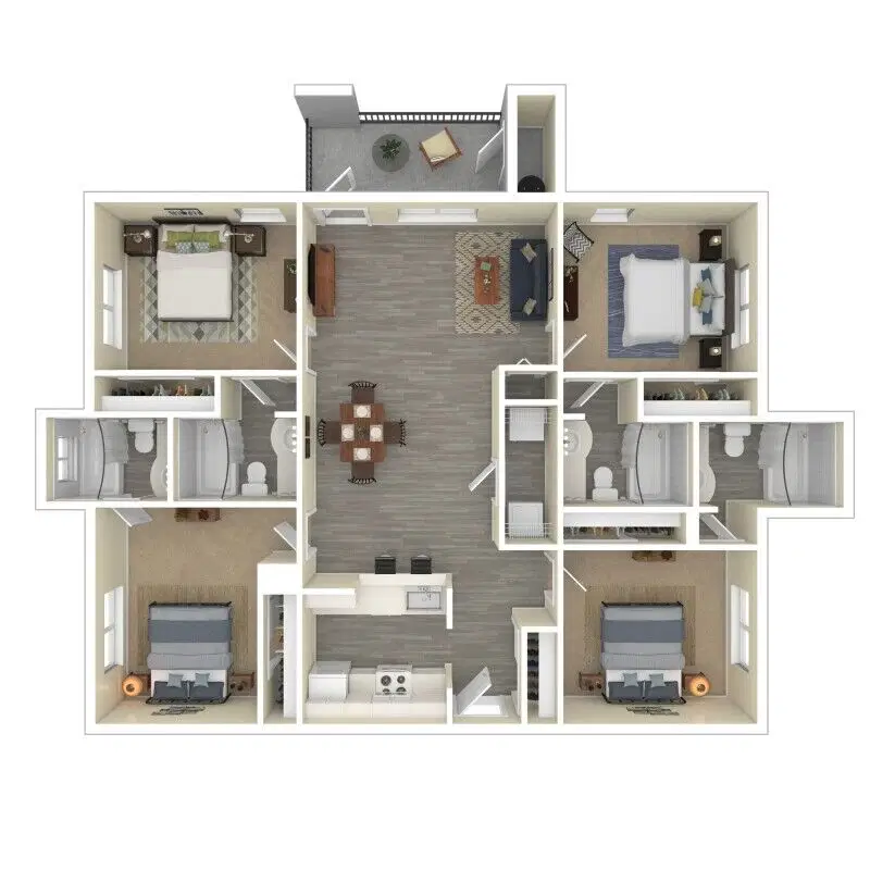 Estates at East Riverside, Austin – 4 Bedroom 4 Bathroom