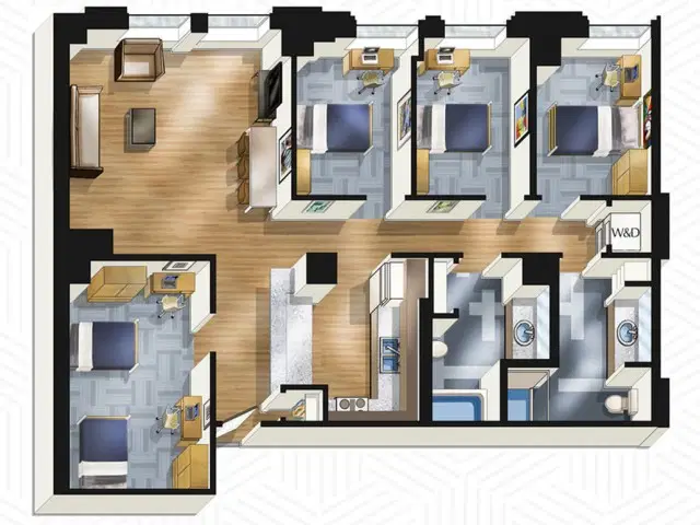 The Buckingham, Chicago – 4 Bedroom 2 Bathroom
