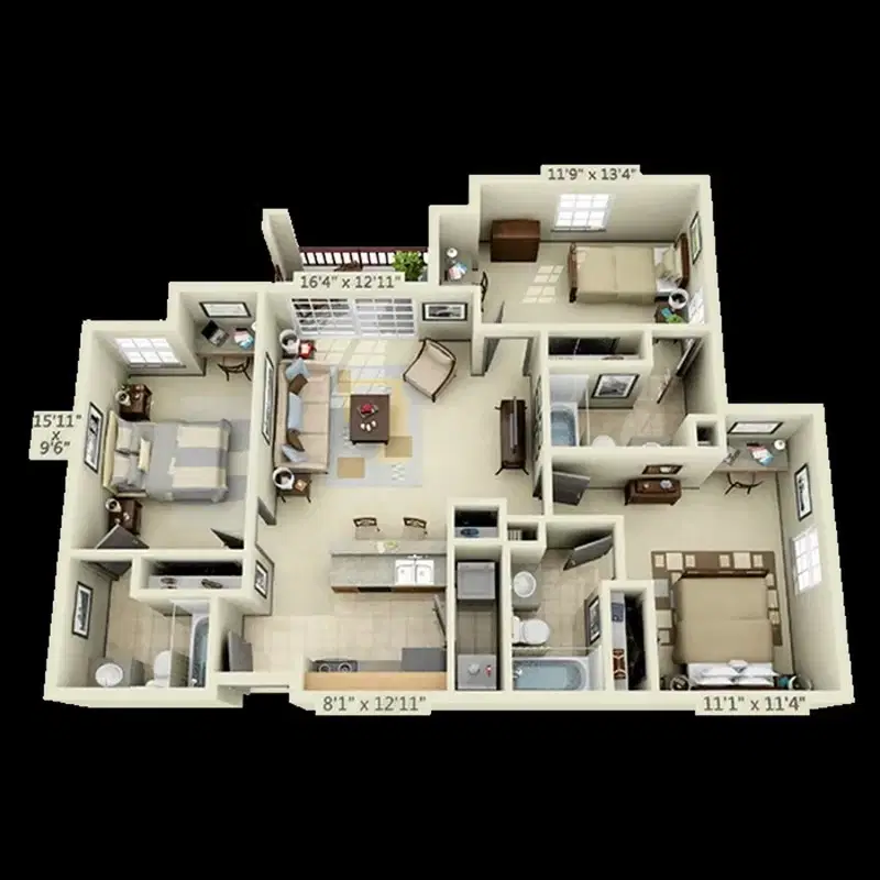 The Holly, Lubbock – Room in 3 Bedroom 3 Bathroom