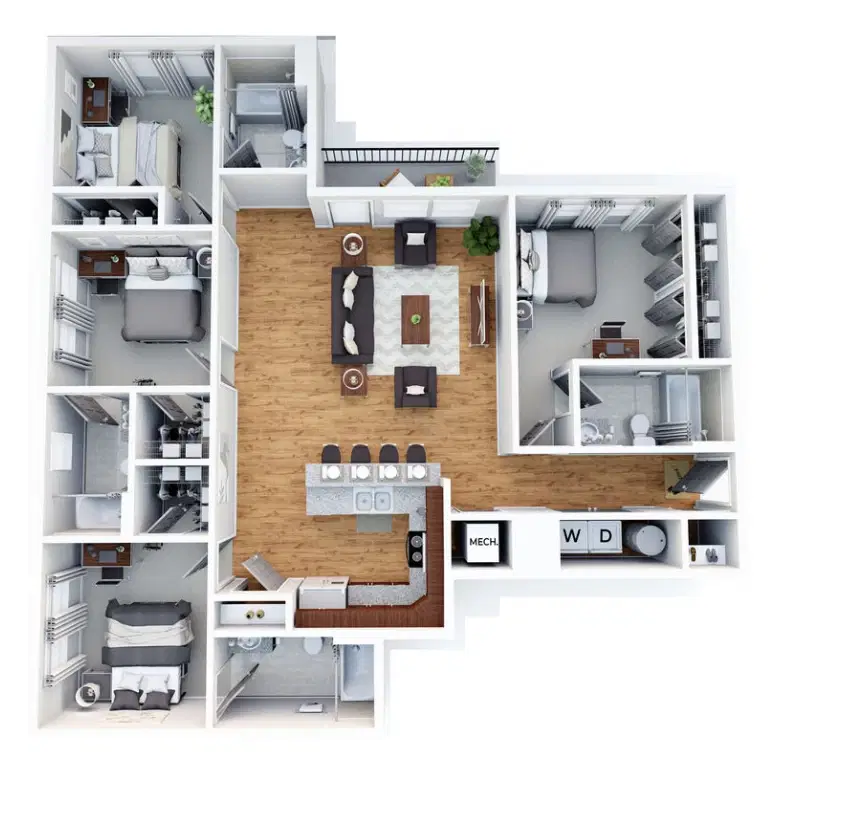 The Row Houses, Gainesville – 4 Bedroom 4 Bathroom