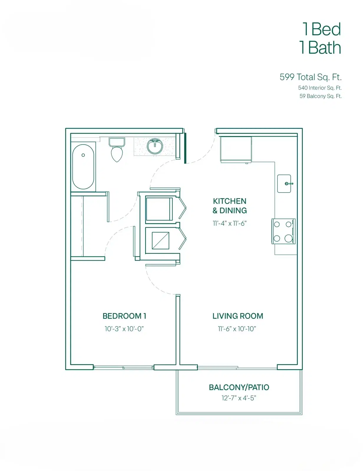 Resia Rayzor Ranch, Denton – 1 Bed 1 Bath