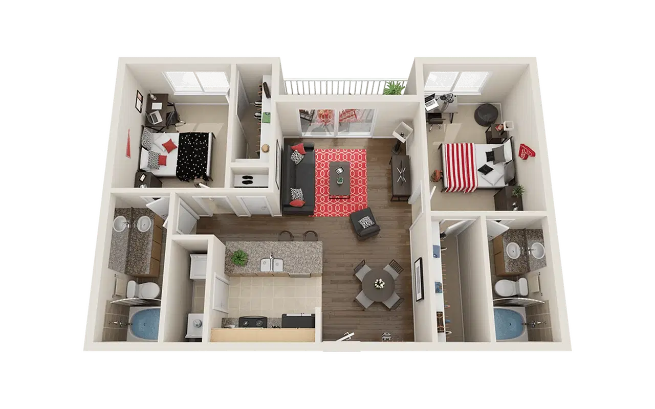 The Venue On Guadalupe, Austin – Private Room - B3 (2 Bed - 2 Bath)