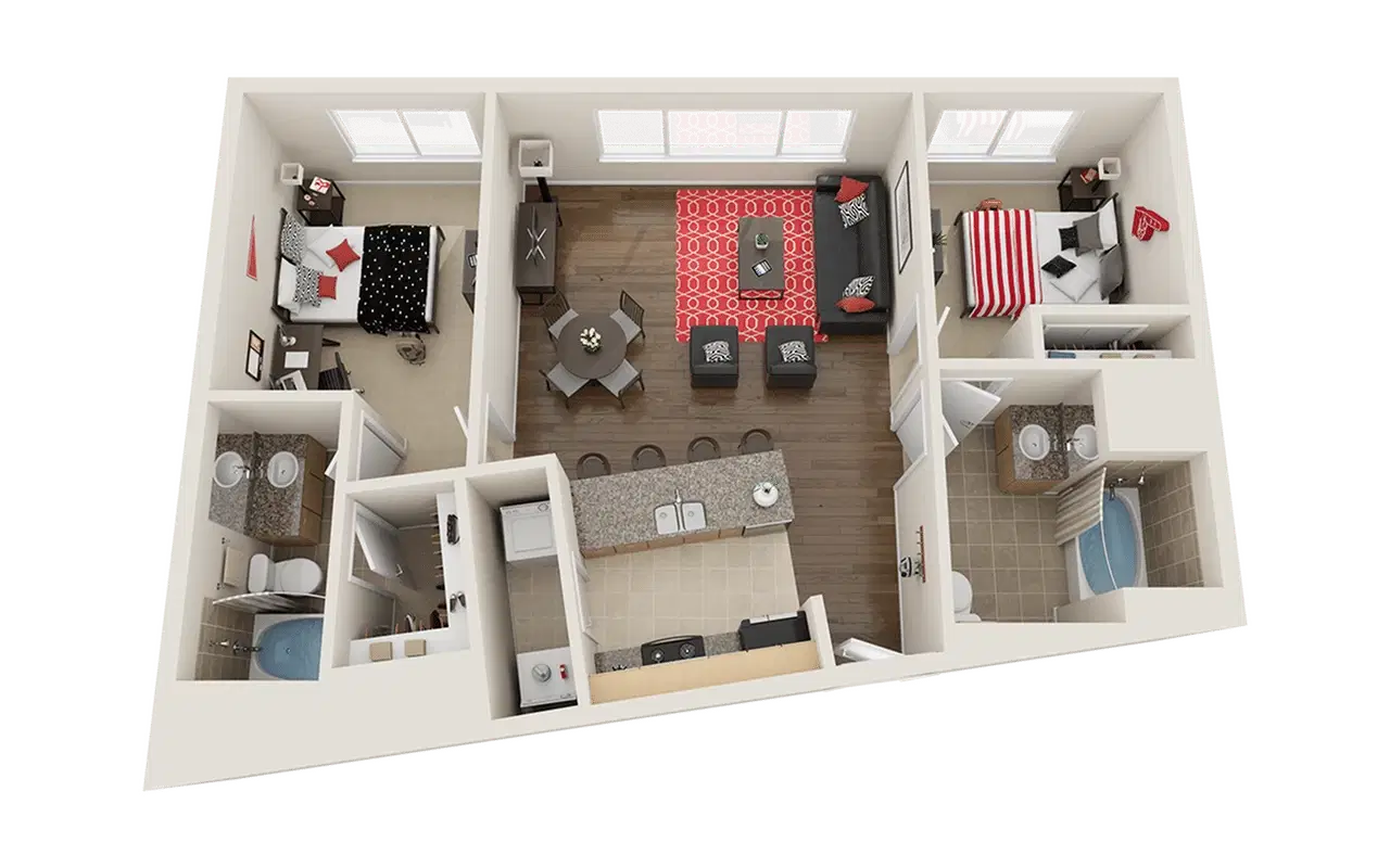 The Venue On Guadalupe, Austin – Private Room - B4 (2 Bed - 2 Bath)