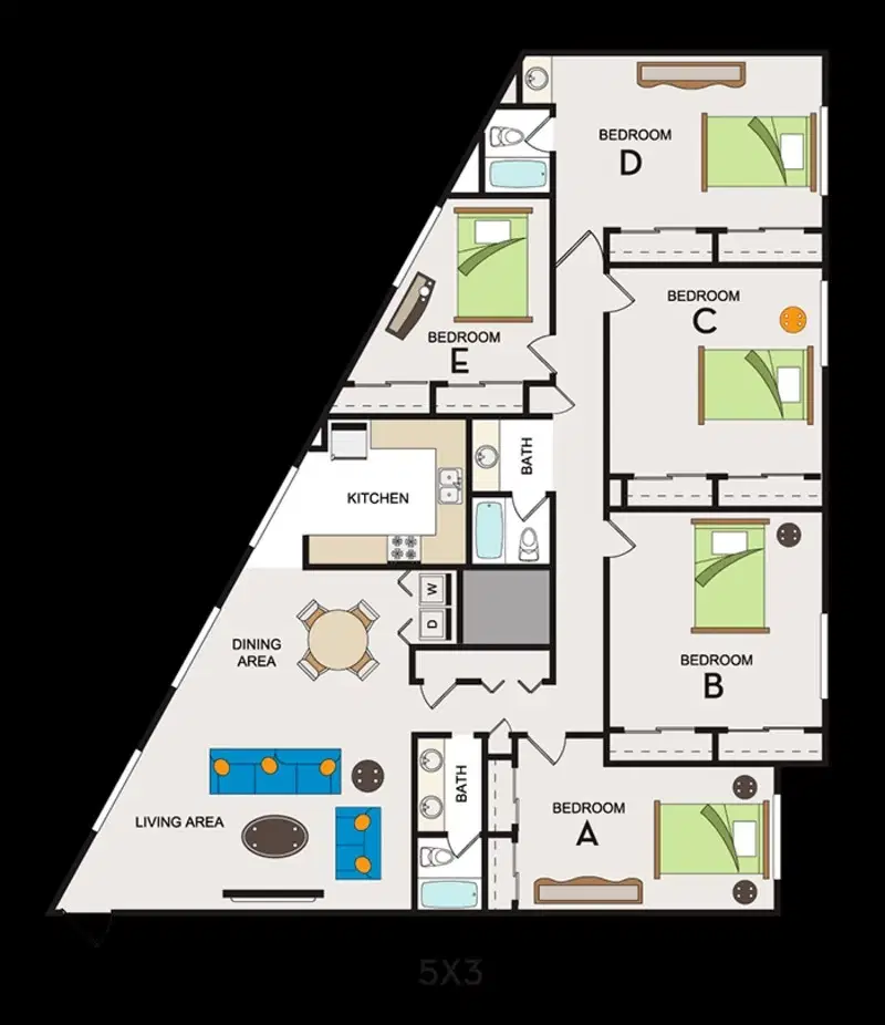 Oakshade Commons, Davis – 5 Bed 3 Bath