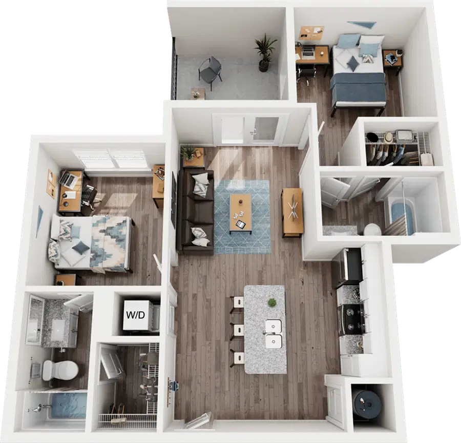 Quantum On West Call, Tallahassee – Private Room - B2 (2 Bed - 2 Bath)