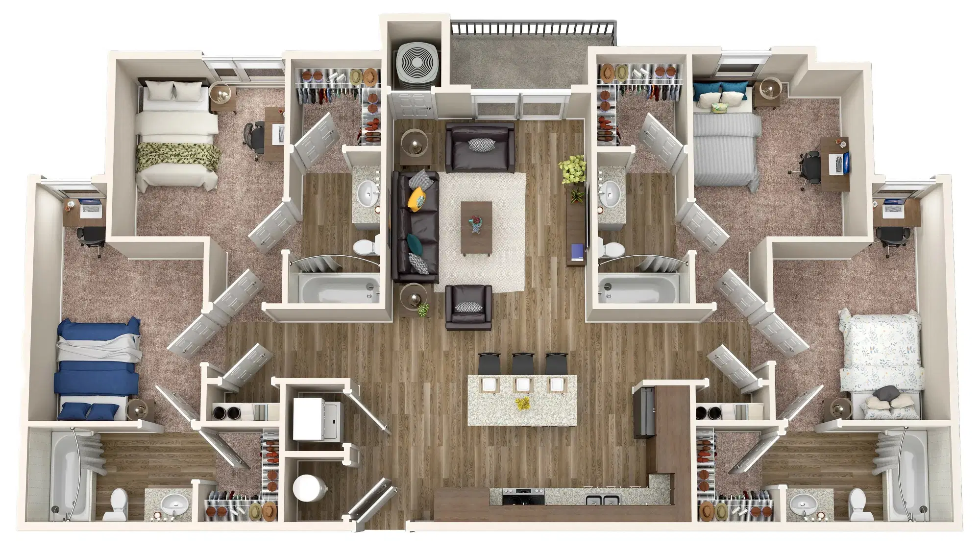 Edge 1120 Apartments, Toledo – Room in 4 Bedroom 4 Bathroom