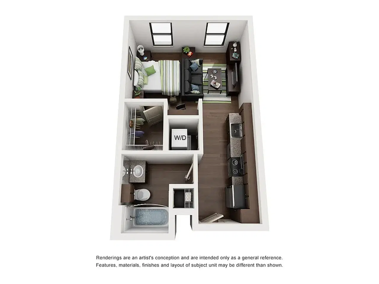 The Domain At Columbia, Columbia – 1 Bedroom 1 Bathroom | A1-HC