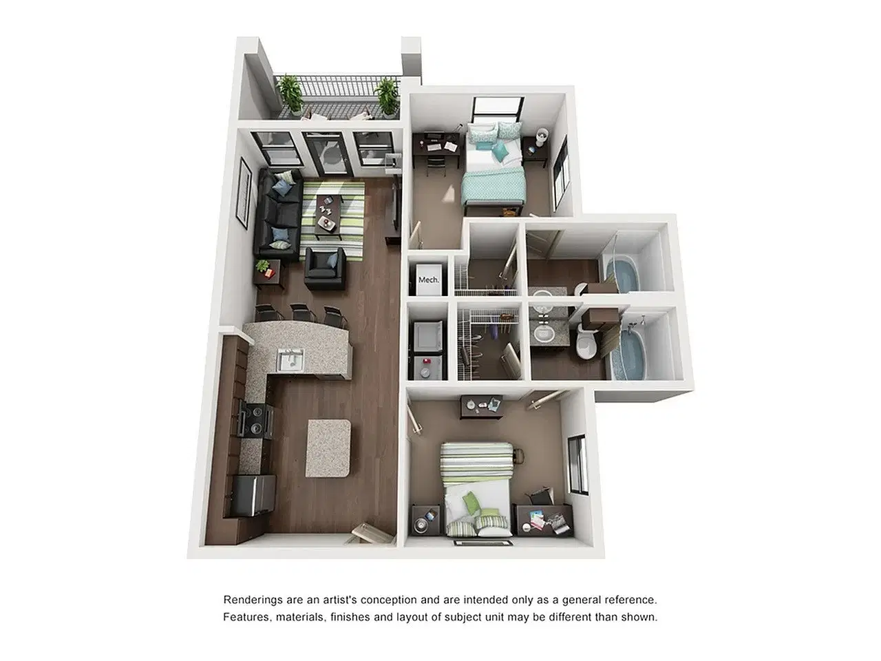 The Domain At Columbia, Columbia – Room in a 2 Bedroom 2 Bathroom | B1