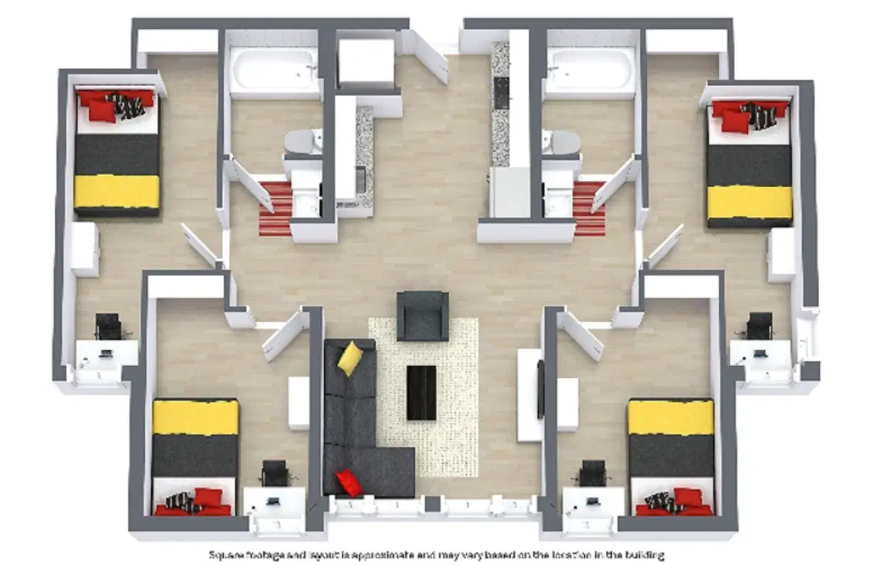 The Nine at College Park, College Park – Room in 4 Bedroom 2 Bathroom | D8