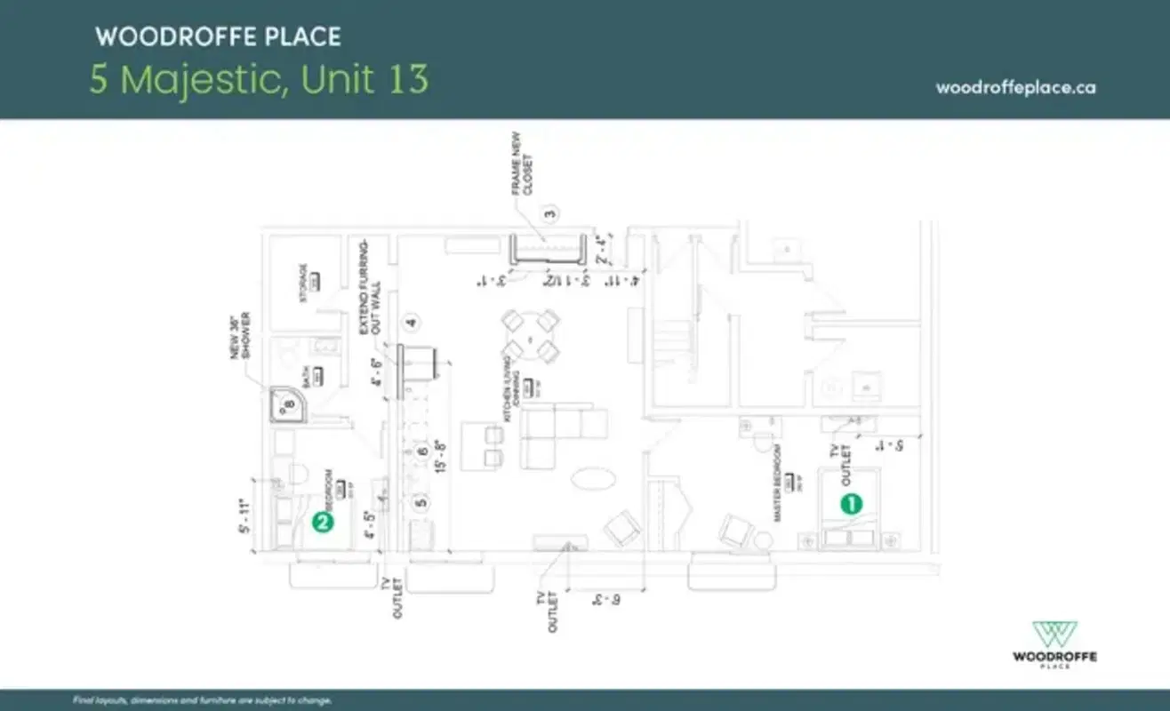 Woodroffe Place, Ottawa – 2 Bed 1 Bath