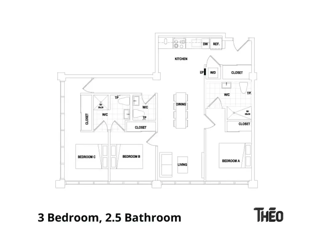Theo, Ottawa – 3 Bedroom 2.5 Bathroom
