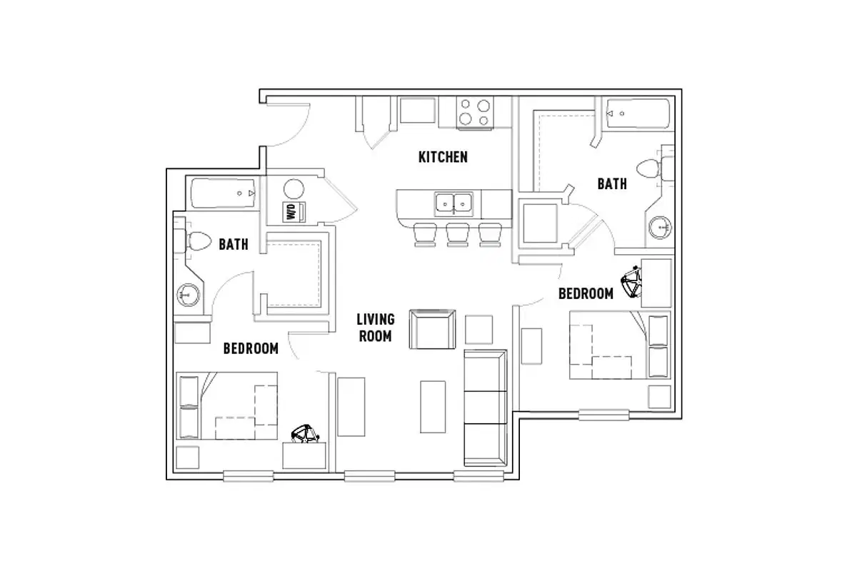 Latitude Lexington, Lexington – 525: 2 Bed - 2 Bath