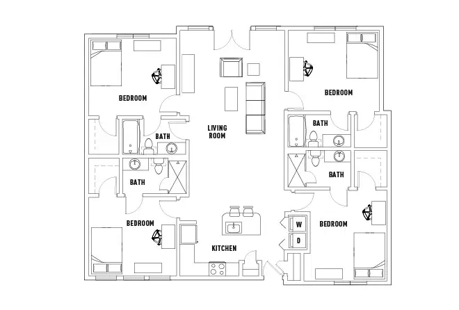 Texan and Vintage, Austin – Room in Texan: 4 Bed - 4 Bath