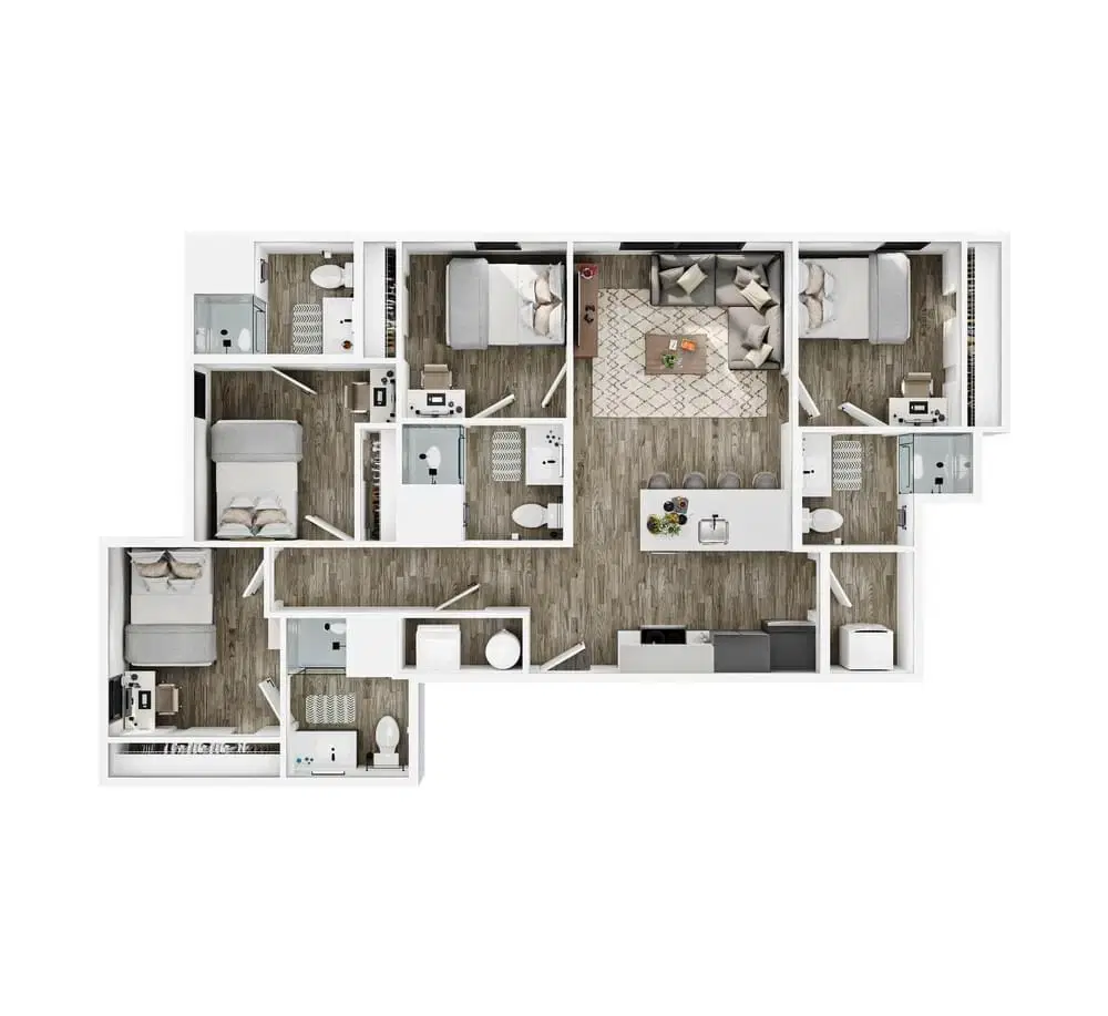 Verve St. Louis, St. Louis – Room in 4 Bed 4 Bath - D2