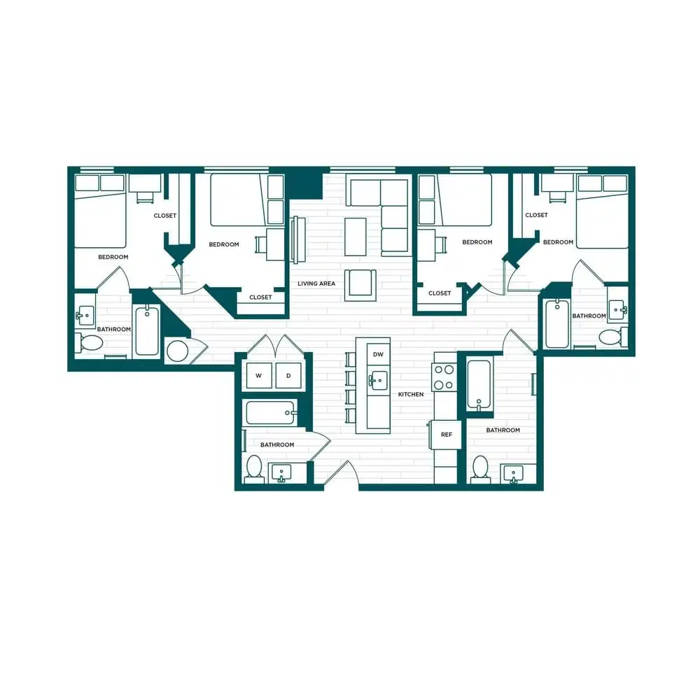 Verve Boise, Boise – Room in a 4 Bed 4 Bath - D6a