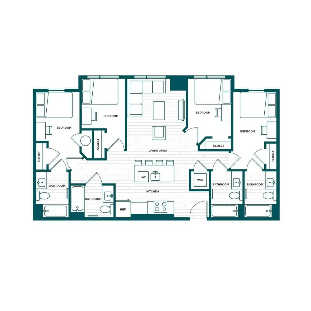 Verve Boise, Boise – Room in a 4 Bed 4 Bath - D2