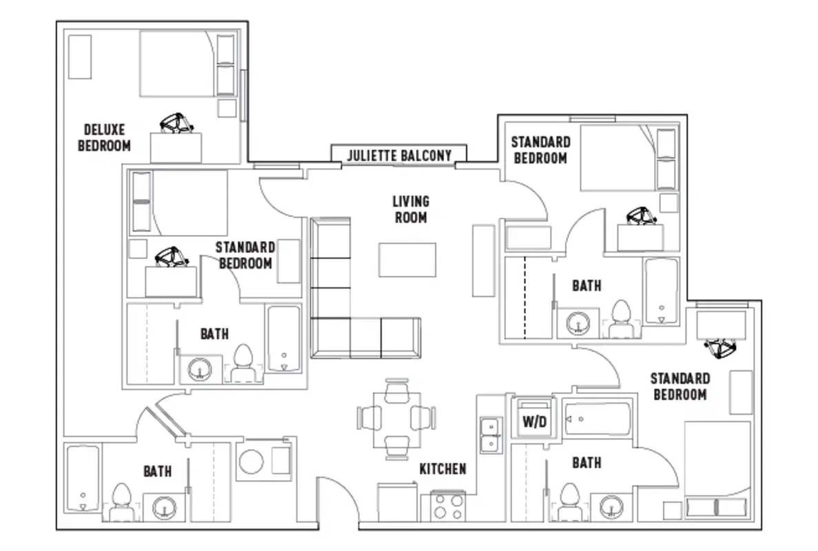 Parliament, Marietta – 4 Bed - 4 Bath B Corner with Juliette Balcony