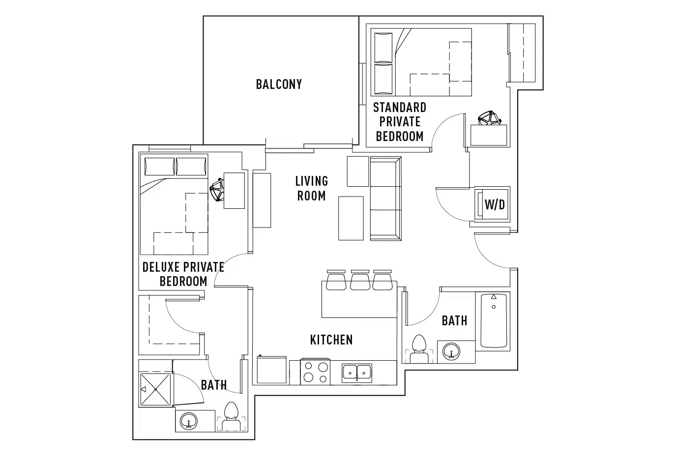 The James, Madison – 2 Bed - 2 Bath H Premium Private