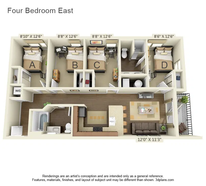 75 E. Armory, Champaign – Room in 4 Bedroom 3 Bathroom | A