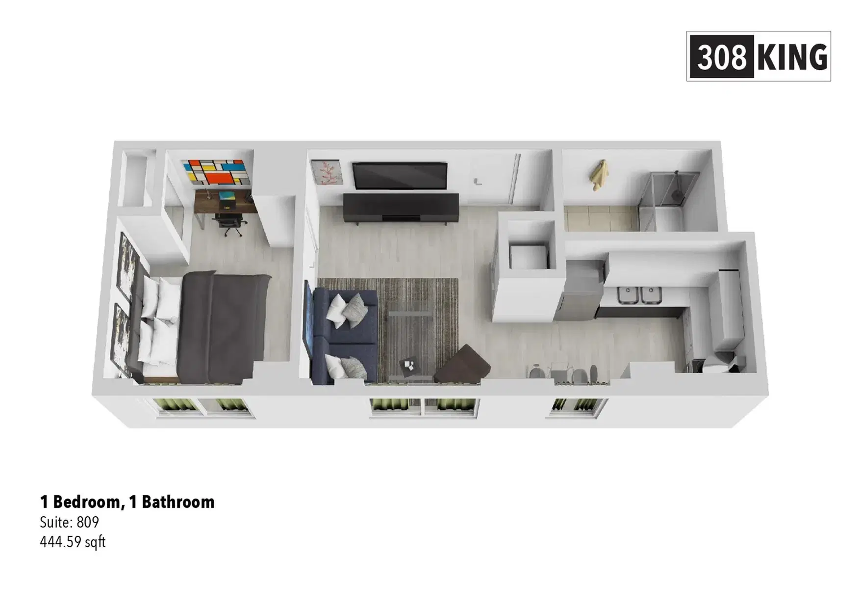 308 King, Waterloo – 1 Bed 1 Bath
