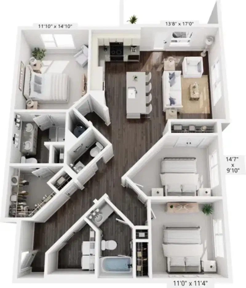 Aspire On 10th, Sarasota – 3 Bedroom 2.5 Bathroom | C1
